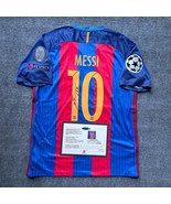 Lionel Messi SIGNED Barcelona Home UCL 16/17 Signature Shirt/Jersey + CO... - £89.89 GBP