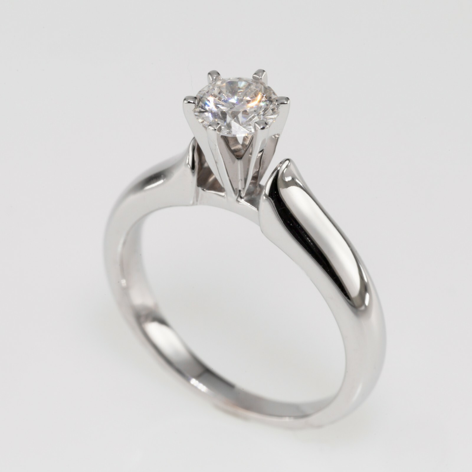 EGL Certified 0.52 Carat Solitaire Ring Set in 14k White Gold G/ SI3 Sz.... - $2,400.94