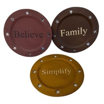 Metal Plates Signs Believe Family Simplify Rustic Stars Cut Out 9&quot; - £12.36 GBP