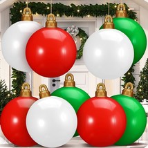 9 Pcs 25 Inch Inflatable Christmas Ball Pvc Giant Inflatable Christmas Ornaments - £81.72 GBP