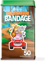Wild Safari Novelty Kids Sterile Adhesive Bandages Count In Tin 50ct - £7.98 GBP