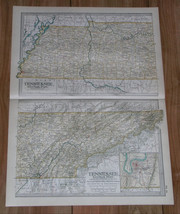 1897 Antique Dated Map Of Tennessee / Memphis Nashville - £24.50 GBP