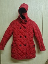 Girls Next Red Quilted Belted Fleece Lined Winter Coat Age 9-10 - £13.11 GBP