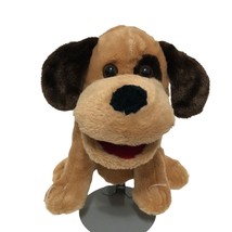 Dan Dee Dog Puppy Plush Brown Eye Spot Patch Shaggy Dark Brown Ears Puppet - £6.65 GBP