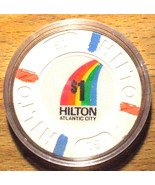 (1) $1. HILTON CASINO CHIP - Atlantic City, New Jersey - Rainbow Chip - £11.76 GBP
