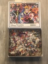Disney Villains 1500 Piece Ceaco Jigsaw Puzzle Maleficent Ursula Cruella... - $18.76