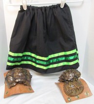 New Native American Seminole Girl&#39;s Handmade Black Neon Green Ribbon Skirt Sz Sm - £27.81 GBP