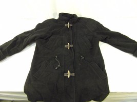 Adult Women&#39;s Casual Corner Black Full Zipper &amp; 3 Button Front Overcoat 31180 - £17.86 GBP