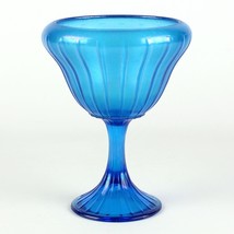 Northwood Rainbow Blue Stretch Glass 637 Compote, Antique c.1920s Cupped... - $30.00