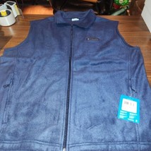 NEW Columbia Men&#39;s fleece Vest, Collegiate Navy, Size L, with tags MSRP $50 - £13.91 GBP