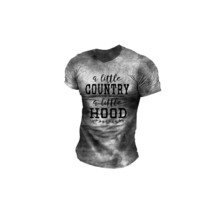  Streetwear Hip Hop T Shirt   A Little Country a Little Hood Crew Neck S... - $18.25