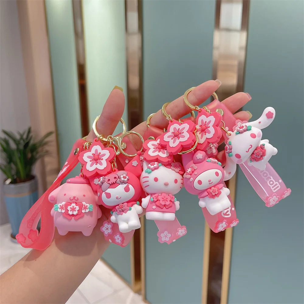 Anime Kuromi Hello Kitty Keychain Sakura Series Sanrio Accessories Kawaii - £8.80 GBP
