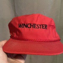 VTG Winchester Hat Snapback Trucker Cap Solid Red Repeating Arms - $14.85