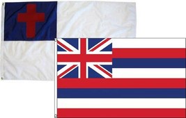 2x3 Christian Christ & State Hawaii 2 Pack Flag Wholesale Combo 2'x3' - $12.88
