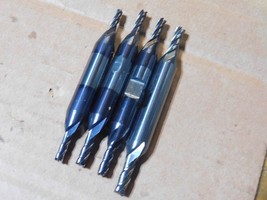 4 Niagara Solid Carbide 3/8 Shank Double End Square End Mills 1/8, 5/32 &amp; 3/16 - £63.11 GBP