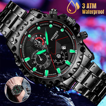 Waterproof Men&#39;s Watch Classic Stainless Steel Quartz Luminous Luxury Wristwatch - £18.89 GBP