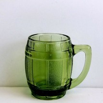 Miniature Green Glass Barrel Mug Keepsake Toothpick Jewelry Holder image 2