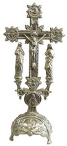 Antique Crucifix Cross Religious Mary and John Sacred Heart Immaculate Roses - £143.08 GBP