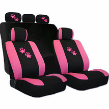 For AUDI Car Seat Covers with Pink Paws Logo Set Tone Front and Rear New - £30.20 GBP