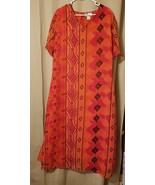 Carolina Bay Plus - Red Orange Black Geometric Print Maxie Dress Size 20... - £11.37 GBP