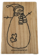 Stampin Up Rubber Stamp Country Snowman Heart Patch Winter Holidays Chri... - $4.99