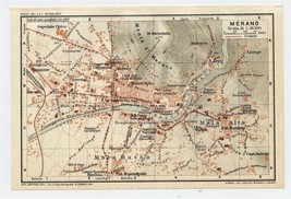 1927 Original Vintage City Map Of Meran Merano / South Tyrol / Italy - £17.13 GBP