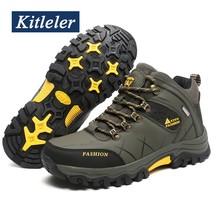 Men Hiking Shoes Outdoor Trekking Boots Men High Top Waterproof Leather Boots Wi - £55.83 GBP