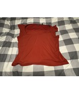 Ideology Woman Red Flutter Sleeve Top 2X Stretchy Knit Blouse Made in Korea - €12,56 EUR