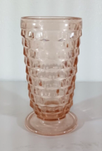 Vintage Indiana Colony Whitehall PINK CUBIST Footed Tea GLASS 12 Oz Replacement - £9.29 GBP