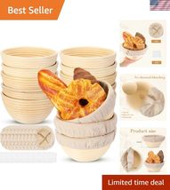 10 Pcs Bread Banneton Proofing Basket Round Dough Sourdough Proofing Bas... - $124.65