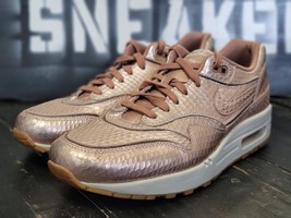2014 Nike Air Max 1 Bronze Gold/White Running Trainers Shoes 644398-900 Women 8 - £51.48 GBP