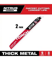 Milwaukee 9 in. 8 TPI TORCH Nitrus Carbide Teeth Metal Cutting Saw Blade... - $18.99