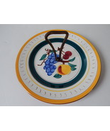 Vintage Stangl Pottery &quot;fruit&quot; pattern serving plate with handle Hand Pa... - $295.80 MXN