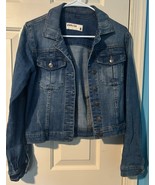 PISTOLA Denim Jacket BUTTON FRONT DISTRESSED SIZE Small Stretch Fabric - $43.46 CAD