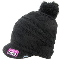 New Adidas Climawarm Lined Knit Hat Black Pom Pom Beanie Logo and  One Size - £15.73 GBP