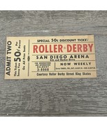 $.50 Vintage Unused ROLLER DERBY Tickets SAN DIEGO ARENA  8th &amp; Harbor D... - $228.09 MXN