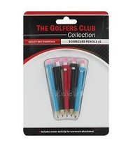A Pack of 5 Brand Fusion Golf Pencils, Eraser and Clip Pack. The Golfers... - £4.69 GBP