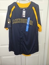 Majestic MLB Milwaukee Brewers Baseball Jersey Full Button Men&#39;s Large -... - $28.66
