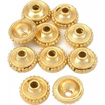 Bali Dot Bead Caps Gold Plated 13mm 17 Grams 10Pcs Approx. - $6.94