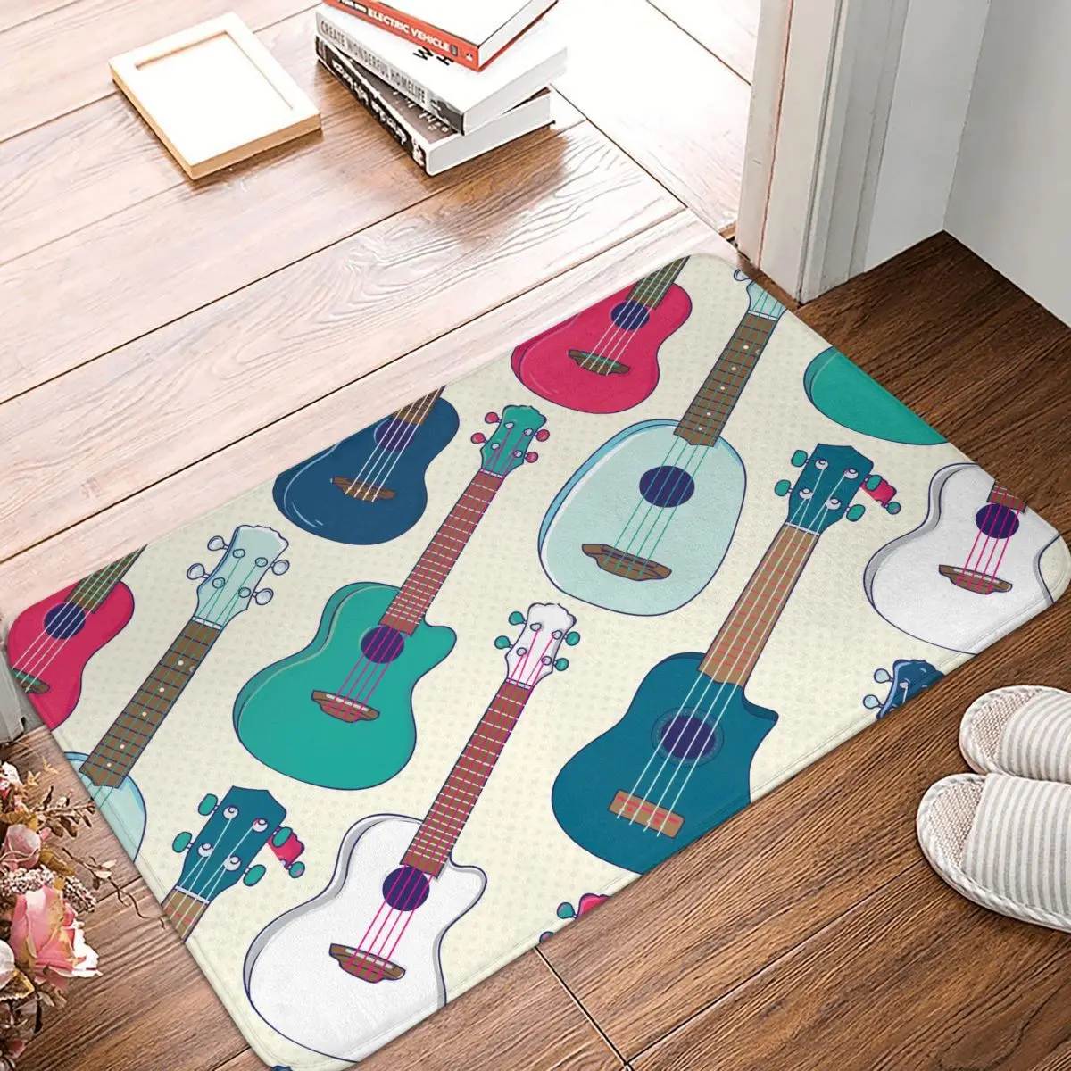 Bathroom Mat Colorful Guitar Yellow Spots Rug Home Doormat Living Room Carpet Ou - £12.76 GBP