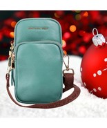Montana West Genuine Leather Cellphone Crossbody Bag Turquoise NEW - $34.99
