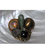 Handmade Mixed Metal Plastic Buttons Beads Cluster Pin Brooch – 1.75 inc... - £6.78 GBP