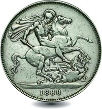 1888 Sterling Silver Crown Coin - £147.69 GBP