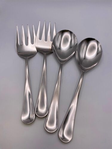 Yamazaki / Morrison design Stainless Steel CHARADE 4 Pc Serving Set Fork... - $34.99