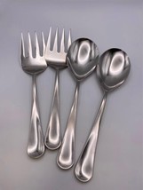 Yamazaki / Morrison design Stainless Steel CHARADE 4 Pc Serving Set Fork &amp; Spoon - £27.88 GBP