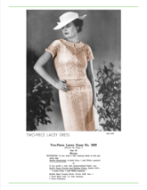 1930s Dress Lacey Set, Collar, Short Sleeves - Crochet pattern (PDF 3692) - £2.99 GBP
