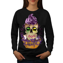 Wellcoda Sweet Death Cupcake Womens Sweatshirt, Candy Casual Pullover Jumper - £23.10 GBP+