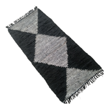 Leather Hearth Rug for Fireplace Fireproof Mat GEOMETRIC - $280.00