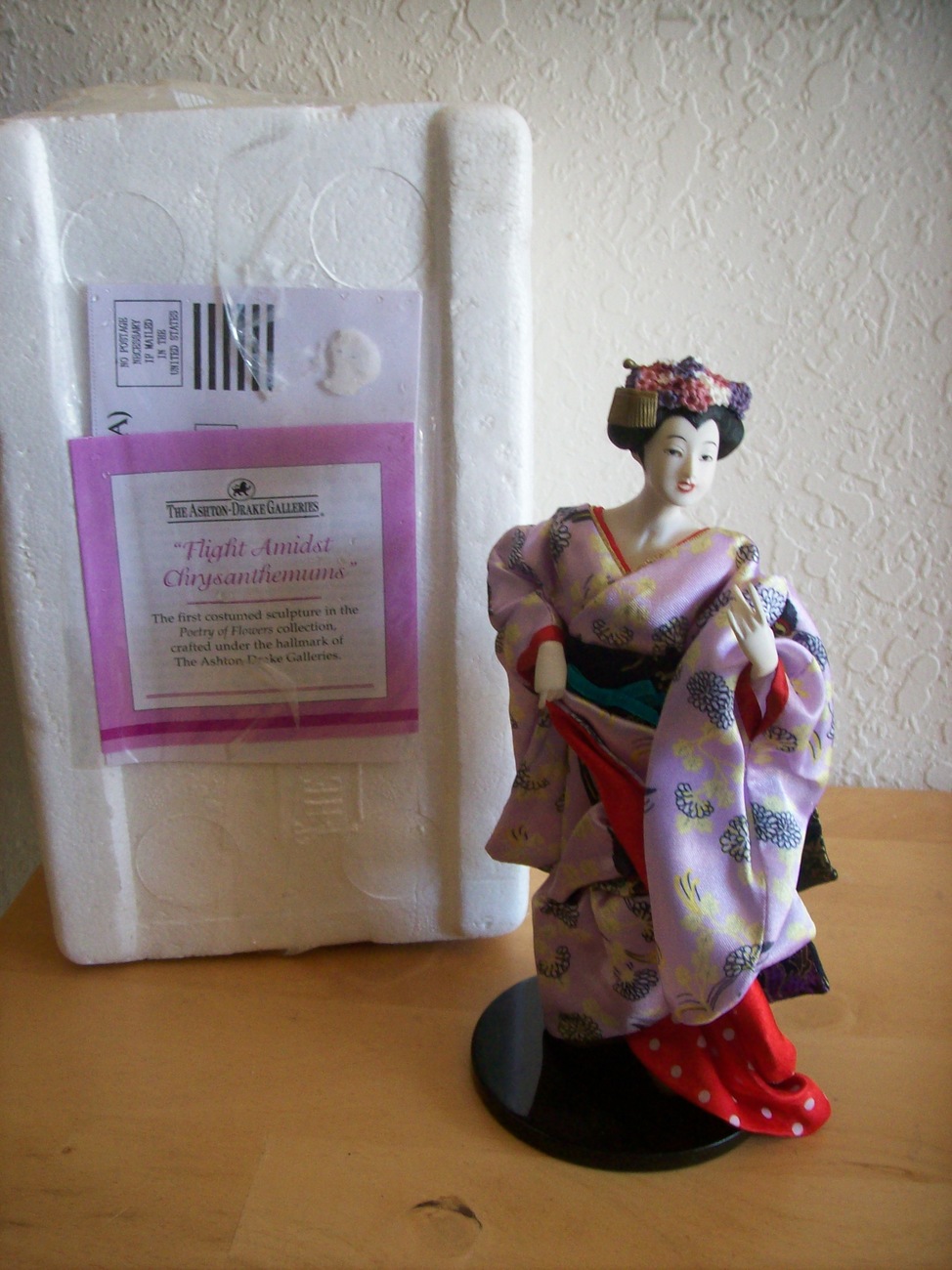 Ashton-Drake Galleries “Flight Amidst Chrysanthemums” Geisha Figurine  - $50.00