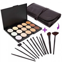 15 Color Camouflage Concealer Palette with 12pcs Makeup Brush Set - £19.66 GBP